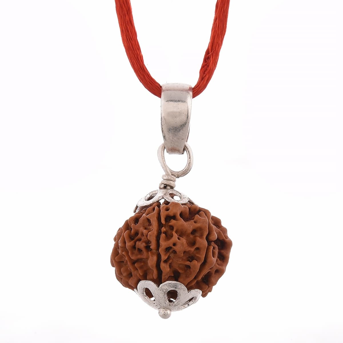 A single Rudraksha bead in silver capping